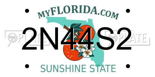 2N44S2 Florida License Plate