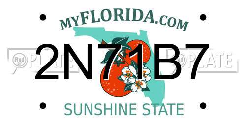 2N71B7 Florida License Plate