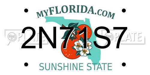 2N71S7 Florida License Plate