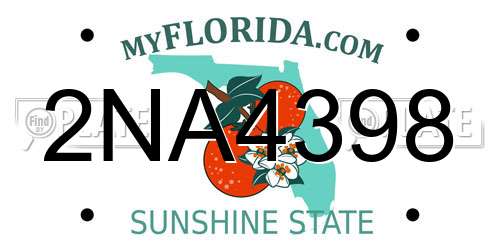 2NA4398 Florida License Plate