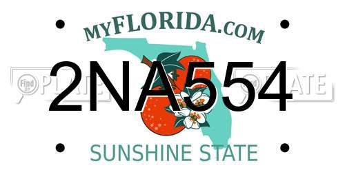 2NA554 Florida License Plate