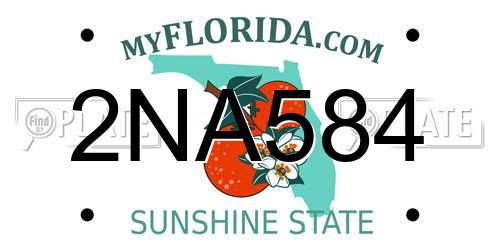 2NA584 Florida License Plate