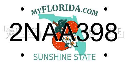 2NAA398 Florida License Plate