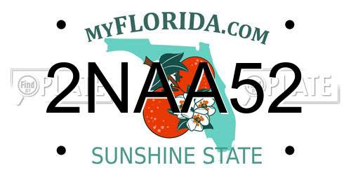 2NAA52 Florida License Plate