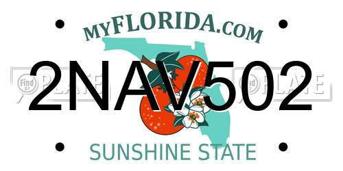 2NAV502 Florida License Plate