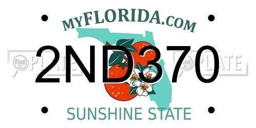 2ND370 Florida License Plate