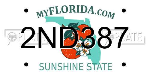 2ND387 Florida License Plate