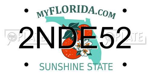 2NDE52 Florida License Plate