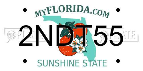 2NDT55 Florida License Plate