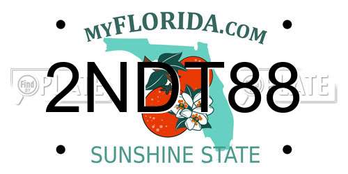 2NDT88 Florida License Plate