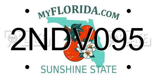 2NDV095 Florida License Plate