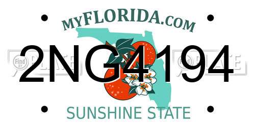 2NG4194 Florida License Plate