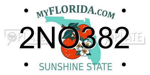 2NO382 Florida License Plate
