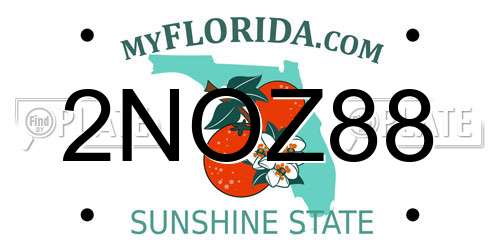 2NOZ88 Florida License Plate