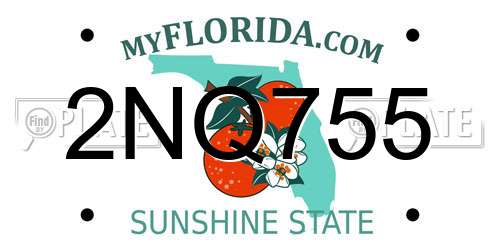 2NQ755 Florida License Plate