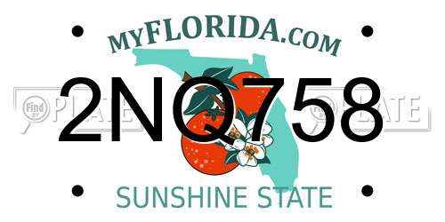2NQ758 Florida License Plate