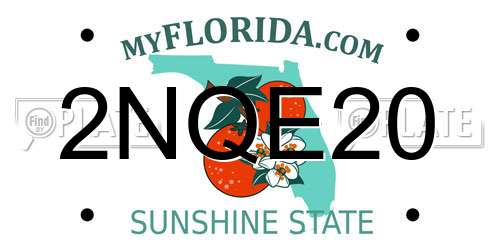 2NQE20 Florida License Plate