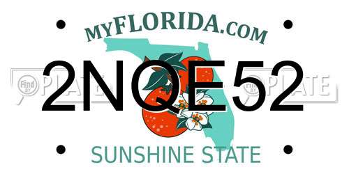 2NQE52 Florida License Plate