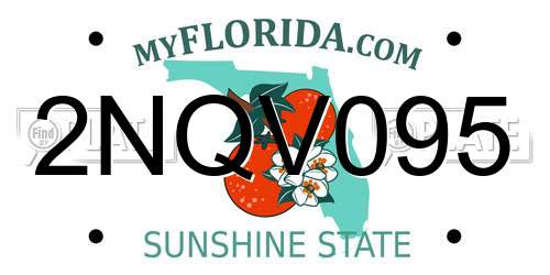 2NQV095 Florida License Plate