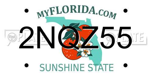 2NQZ55 Florida License Plate