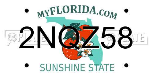 2NQZ58 Florida License Plate