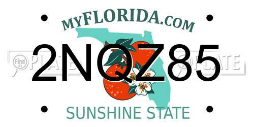 2NQZ85 Florida License Plate