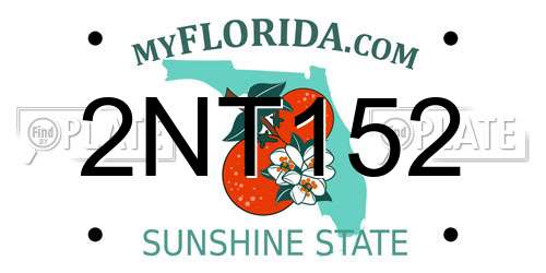 2NT152 Florida License Plate
