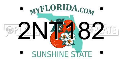 2NT182 Florida License Plate