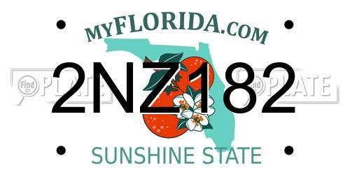 2NZ182 Florida License Plate