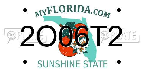 2O06T2 Florida License Plate