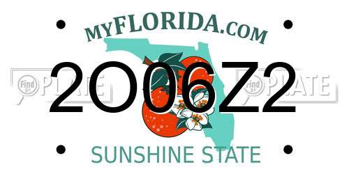 2O06Z2 Florida License Plate