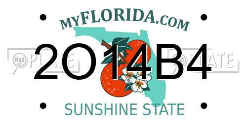2O14B4 Florida License Plate