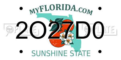 2O27D0 Florida License Plate