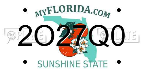 2O27Q0 Florida License Plate