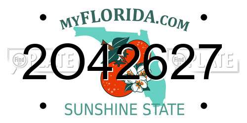 2O42627 Florida License Plate