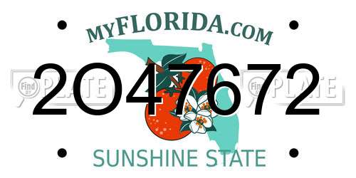 2O47672 Florida License Plate