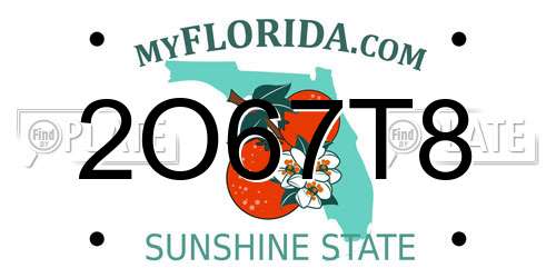 2O67T8 Florida License Plate