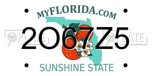 2O67Z5 Florida License Plate