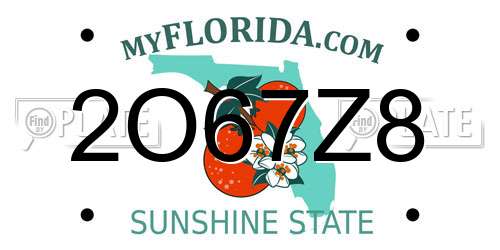 2O67Z8 Florida License Plate