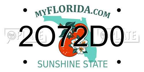 2O72D0 Florida License Plate