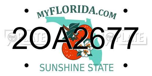 2OA2677 Florida License Plate