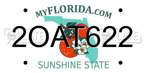 2OAT622 Florida License Plate