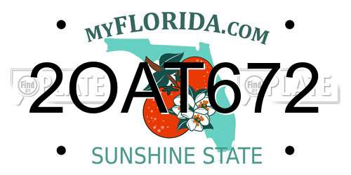 2OAT672 Florida License Plate