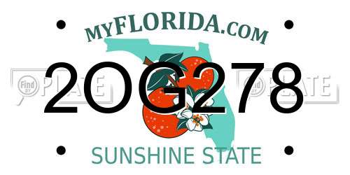 2OG278 Florida License Plate
