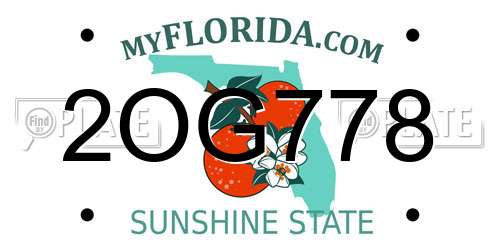 2OG778 Florida License Plate