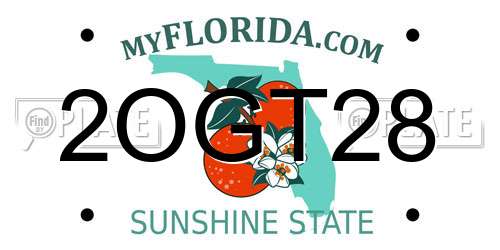 2OGT28 Florida License Plate