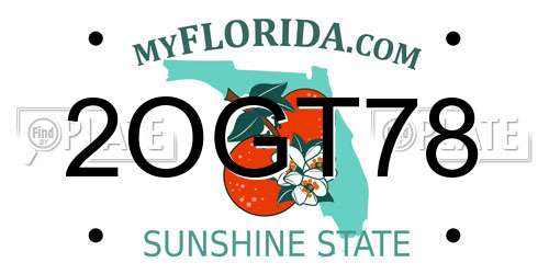 2OGT78 Florida License Plate