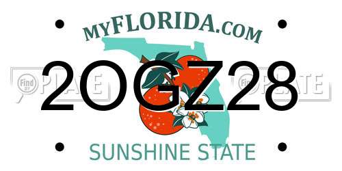 2OGZ28 Florida License Plate