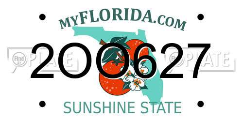 2OO627 Florida License Plate