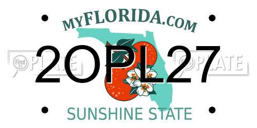 2OPL27 Florida License Plate